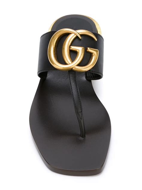 gucci double g black sandals|Gucci jolie denim flats sandals.